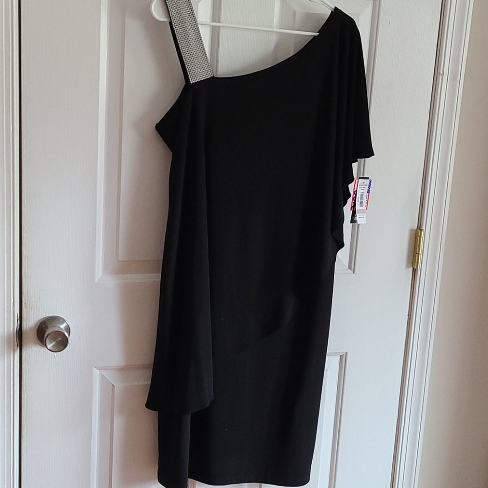 Asymmetric knee length dress